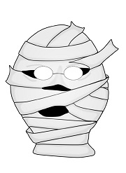 çocuklar için hazır kağıttan Korkunç Surat maskesi şablonu